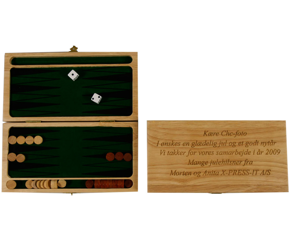 Backgammon spil med navn/tekst