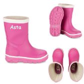 AKTIV gummistøvler med navn - Violet/Pink